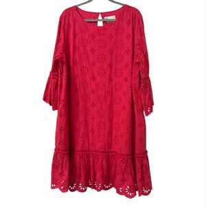 Anthropologie Plus Dani Lace Tunic Dress Pink Size 20W Boho Cottage Feminine